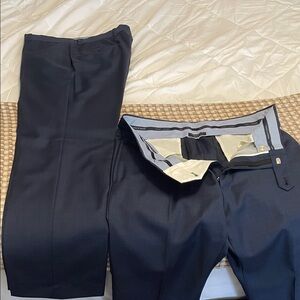 Tommy Hilfiger Men's Wool Navy Dress Pants - 2 Pairs